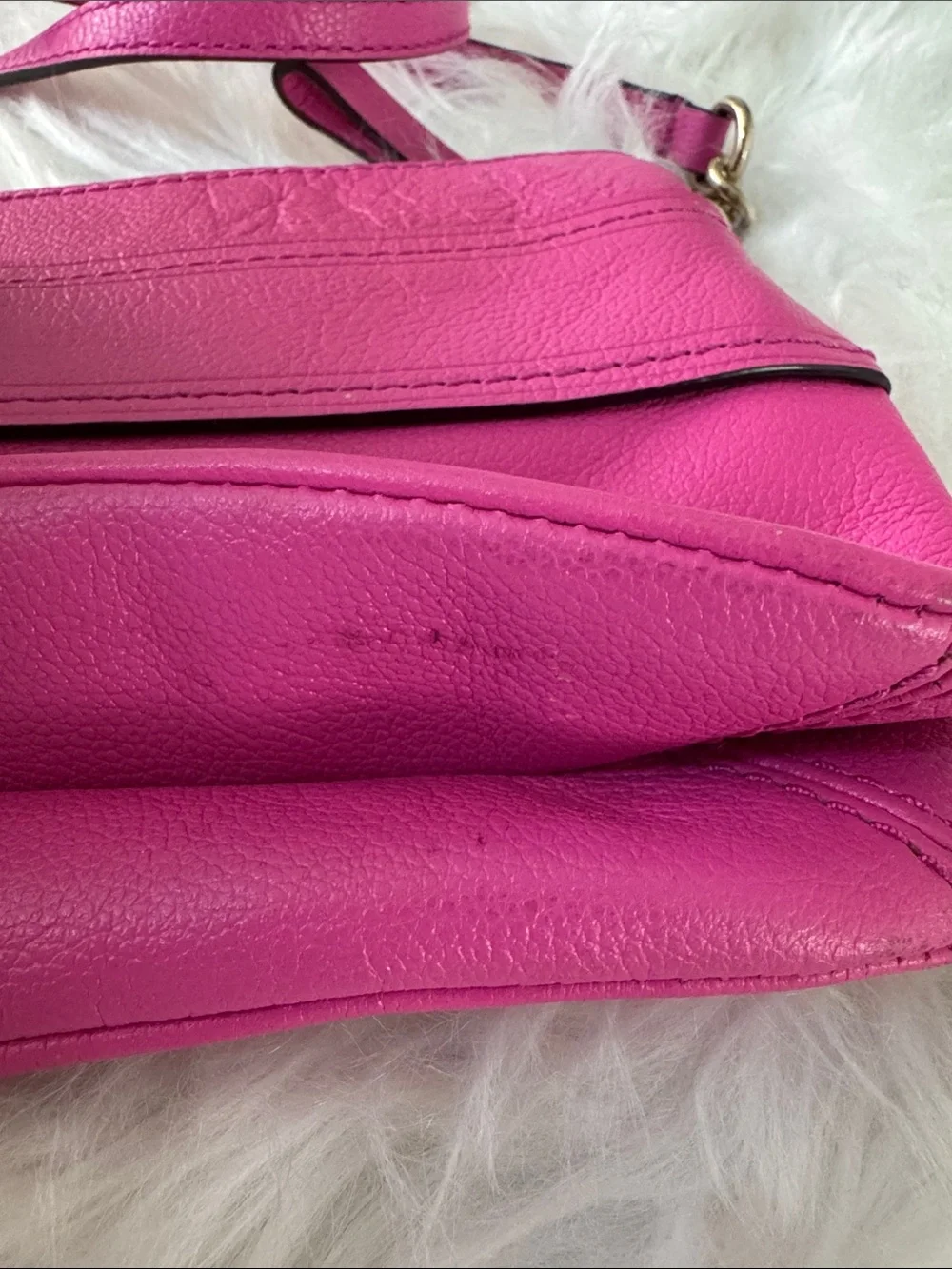 Kate Spade Y2K Hot Pink Leather Bow Crossbody Bag